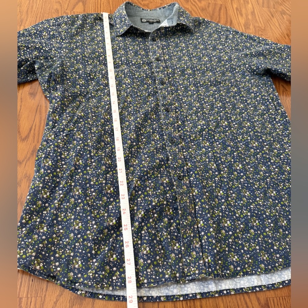 Sahara Club Casual Button Down Short Sleeve Shirt Navy Florals Size Men’s Large - Picture 11 of 11